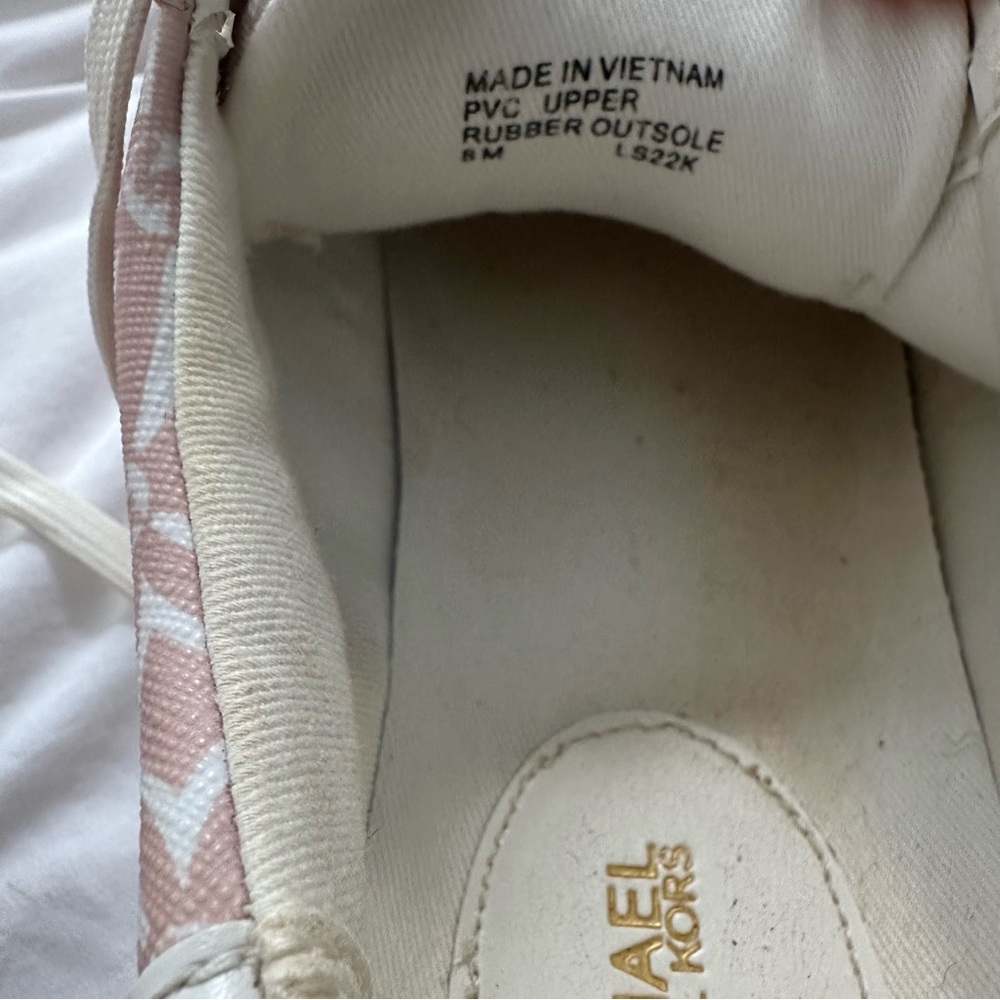 Michael Kors Pink and White Geometric Sneakers - Picture 5 of 6